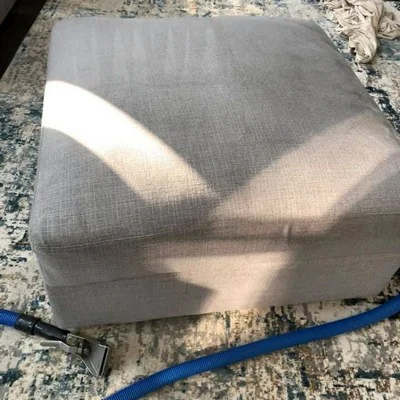 Ottoman cleaned with professional equipment